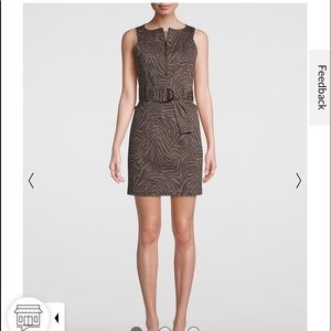 WHITE house / BLACK market ZEBRA-PRINT DENIM A-LINE DRESS sz 2